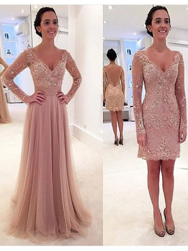 Exclusive Offers Custom Made V Neck Long Sleeves Lace Wedding Dresses, Lace Prom Dresses, Formal Dresses Exclusive Offers Custom Made V Neck Long Sleeves Lace Wedding Dresses, Lace Prom Dresses, Formal Dresses