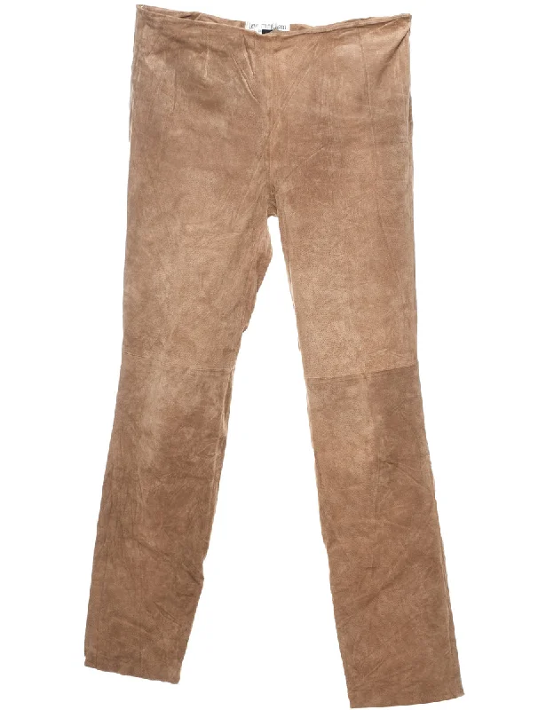 Crazy Savings Light Brown Classic Suede Trousers - W32 L32