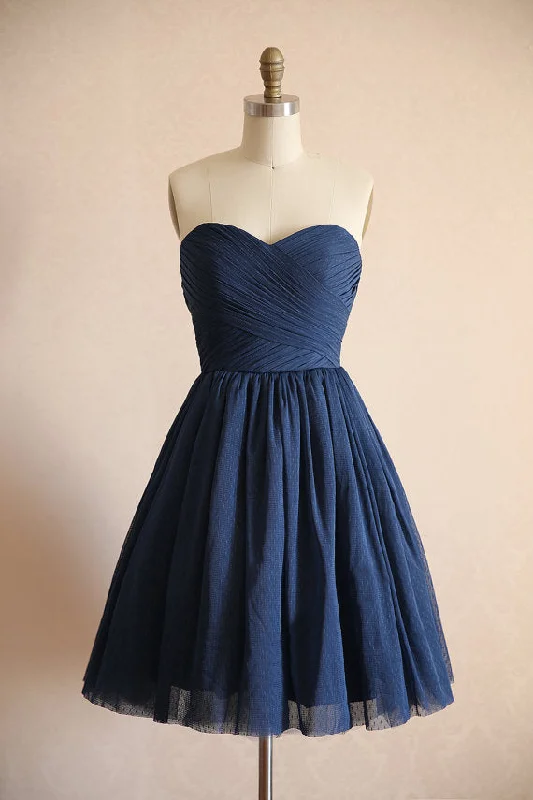 t-shirt dresst-shirt dressShort Davy Navy Tulle Homecoming Dress