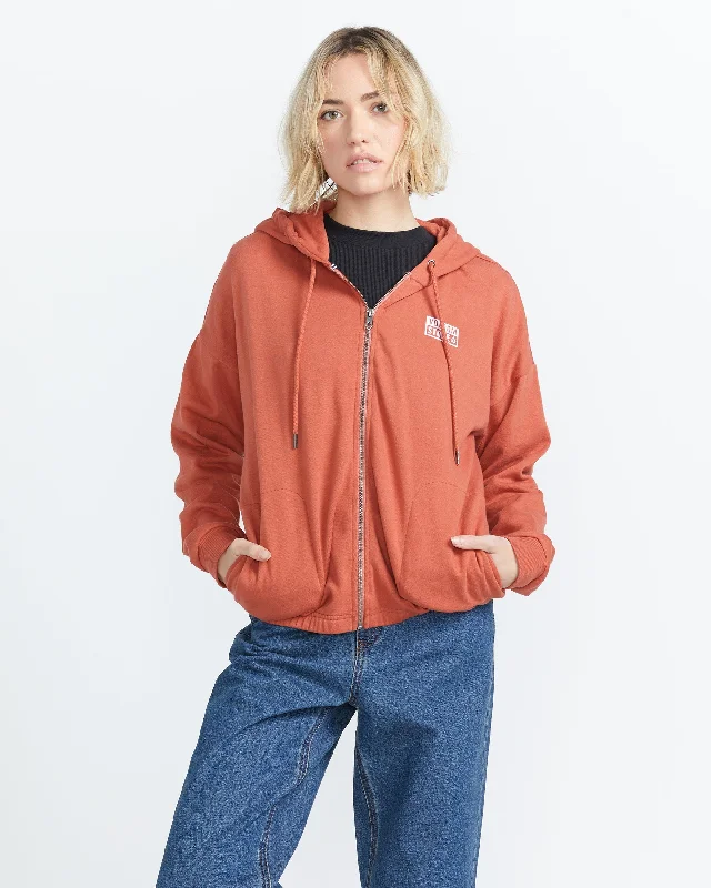Time-Limited Offer Truly Deal Zip Hoodie - Rust