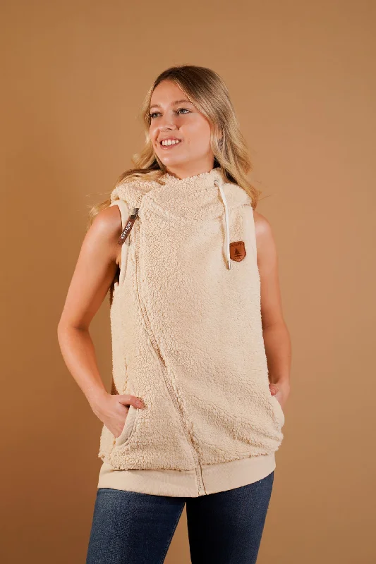 Final Markdown Dani Sherpa Ivory Hoodie Vest