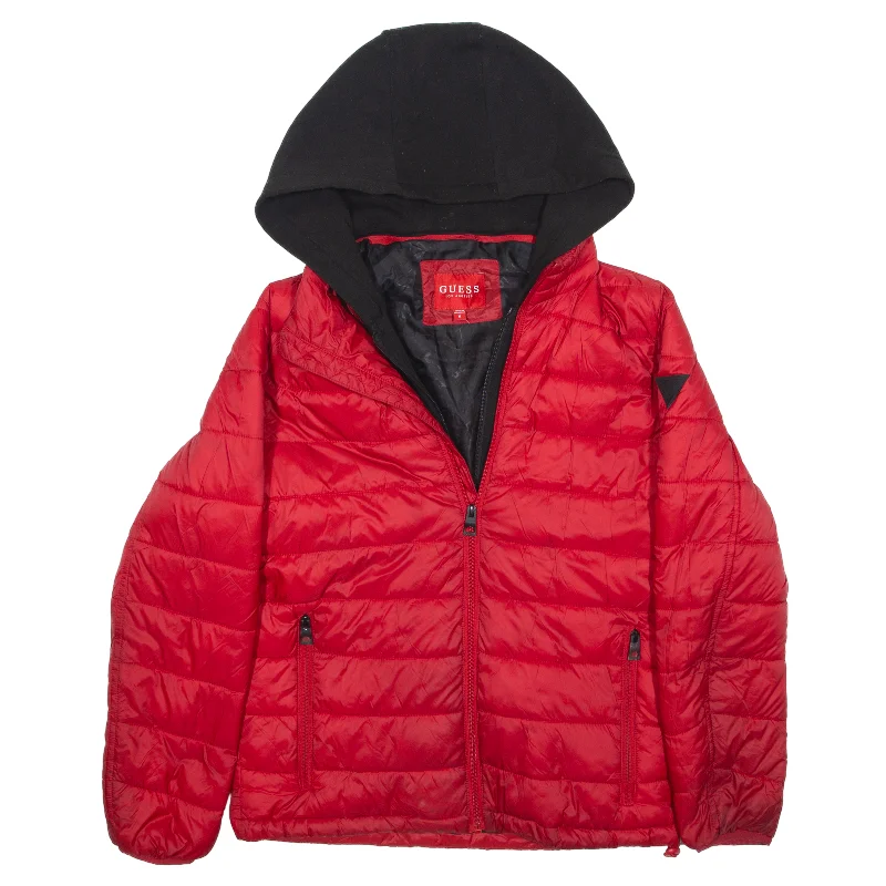 Markdowns GUESS Puffer Jacket Red Womens M