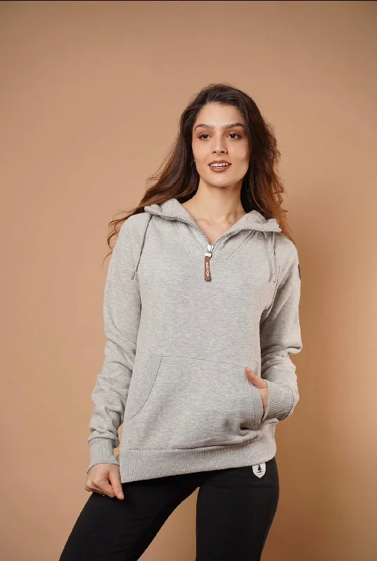 Must-Have Deals Faith Half-Zip Hoodie in Light Heather Grey