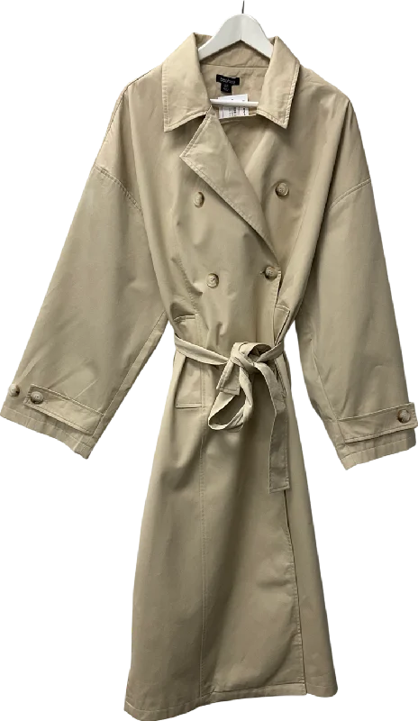 Limited Time boohoo Cream Oversized Double Breast Belted Synched Back Trench Coat UK 10 Limited Time boohoo Cream Oversized Double Breast Belted Synched Back Trench Coat UK 10