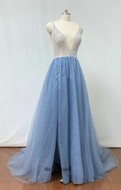 sophisticated dresssophisticated dressHandmade Beaded Low Back Prom Dress