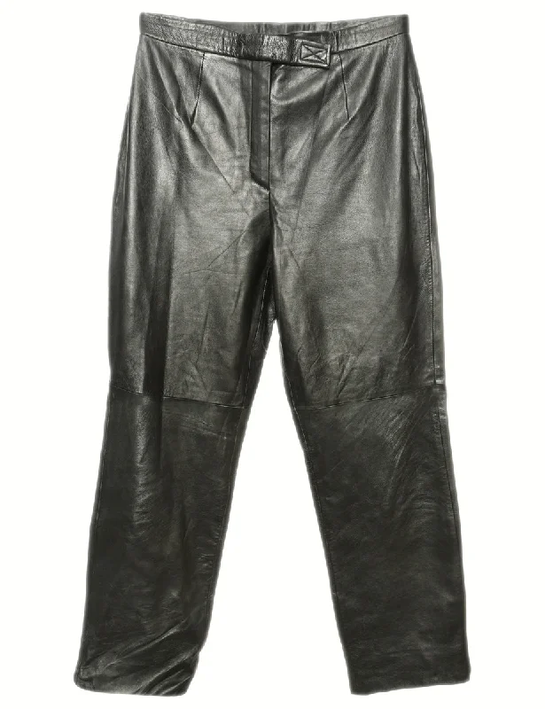 Price Smash Black Leather Trousers - W32 L31