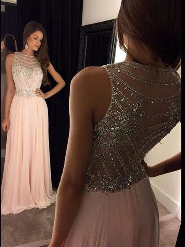 Lowest Price Custom Made A Line Round Neck Sleeveless Long Pink Prom Dresses, Pink Formal Dresses Lowest Price Custom Made A Line Round Neck Sleeveless Long Pink Prom Dresses, Pink Formal Dresses