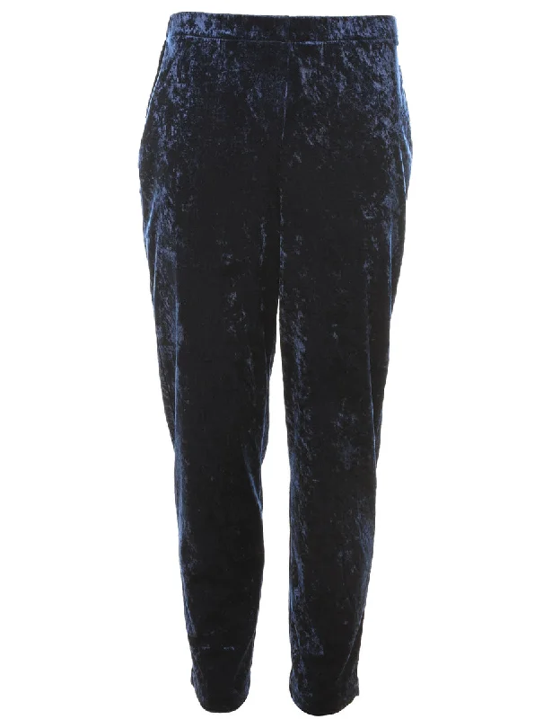 Steals and Deals Navy Velvet Trousers - W27 L28