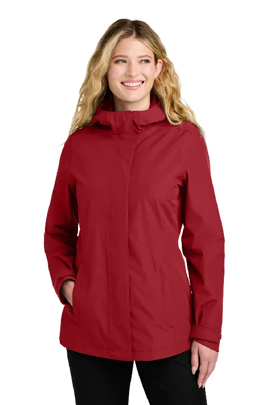 Can't Be Beat Port Authority Womens C-FREE Water Resistant Full Zip Hooded Rain Jacket - Rich Red - New Can't Be Beat Port Authority Womens C-FREE Water Resistant Full Zip Hooded Rain Jacket - Rich Red - New