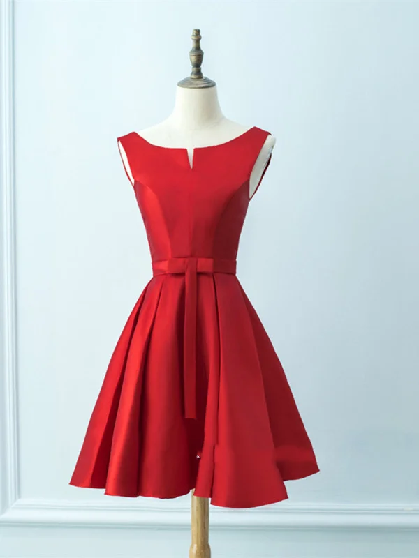 Quick Sale Simple A Line Short Red Prom Dress, Red Satin Graduation Dress, Red Homecoming Dress Quick Sale Simple A Line Short Red Prom Dress, Red Satin Graduation Dress, Red Homecoming Dress