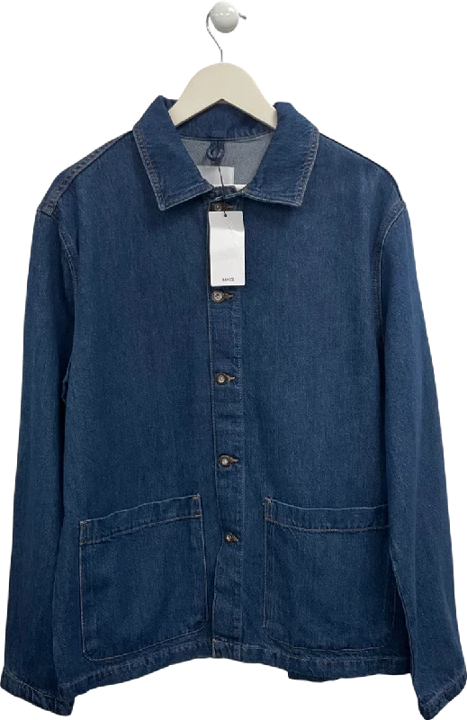 Seasonal Clearance MANGO Blue Oversized Denim Shacket UK M