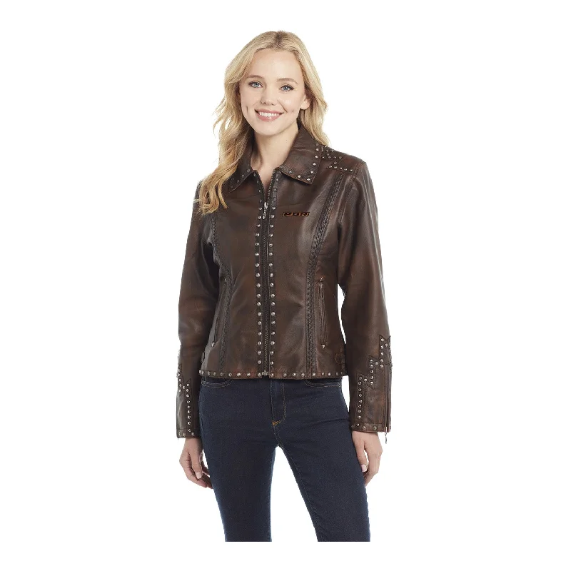 Price Reduction Ladies Hand Laced Leather Studded Jacket