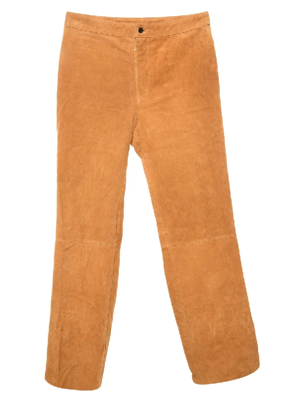 Deal Dash Brown Suede Trousers - W32 L32