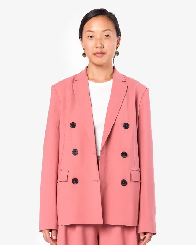 Factory Direct Sale Tropical Wool Blazer in Blush Rose