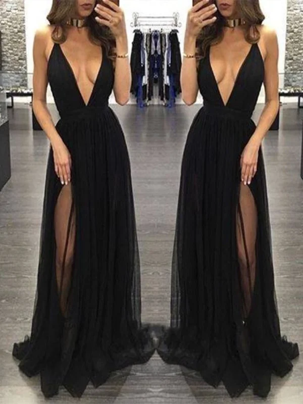 Factory Direct Sale Sexy V Neck Chiffon Black Prom Dresses, Black Formal Dresses, Sexy Black Evening Dresses Factory Direct Sale Sexy V Neck Chiffon Black Prom Dresses, Black Formal Dresses, Sexy Black Evening Dresses