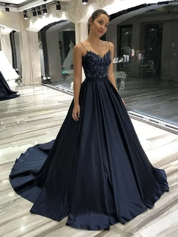 lace-up dresslace-up dressA Line V Neck Beaded Black Lace Long Prom Dresses, Black Formal Graduation Evening Dresses SP2525