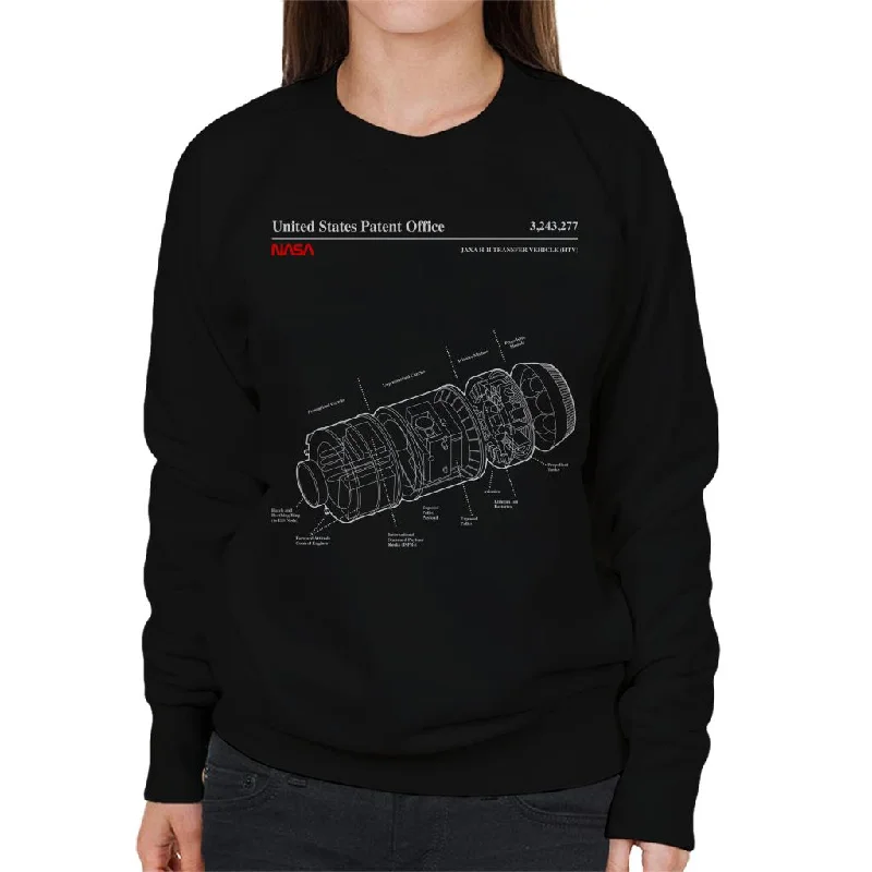 stylish sports hoodieNASA JAXA H II Transfer Vehicle Blueprint Women's Sweatshirt