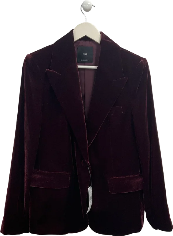 Don’t Miss Out MANGO Red Structured Velvet Jacket UK L