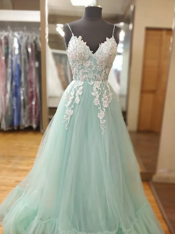 Special Promotion A Line V Neck Mint Green Lace Prom Dresses, Mint Green Lace Formal Evening Dresses Special Promotion A Line V Neck Mint Green Lace Prom Dresses, Mint Green Lace Formal Evening Dresses