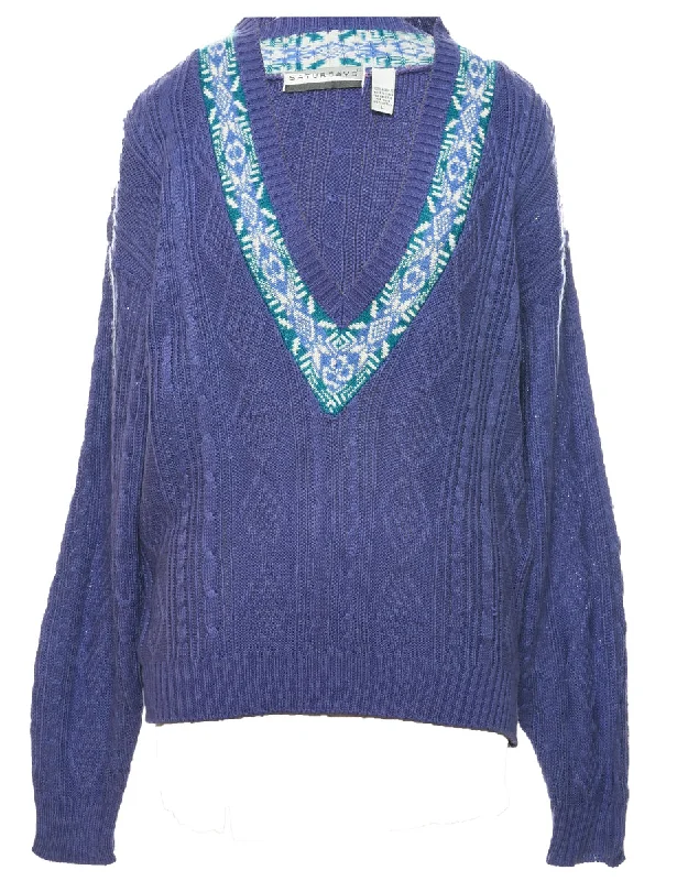 Fantastic Deals Nordic Purple Jumper - L