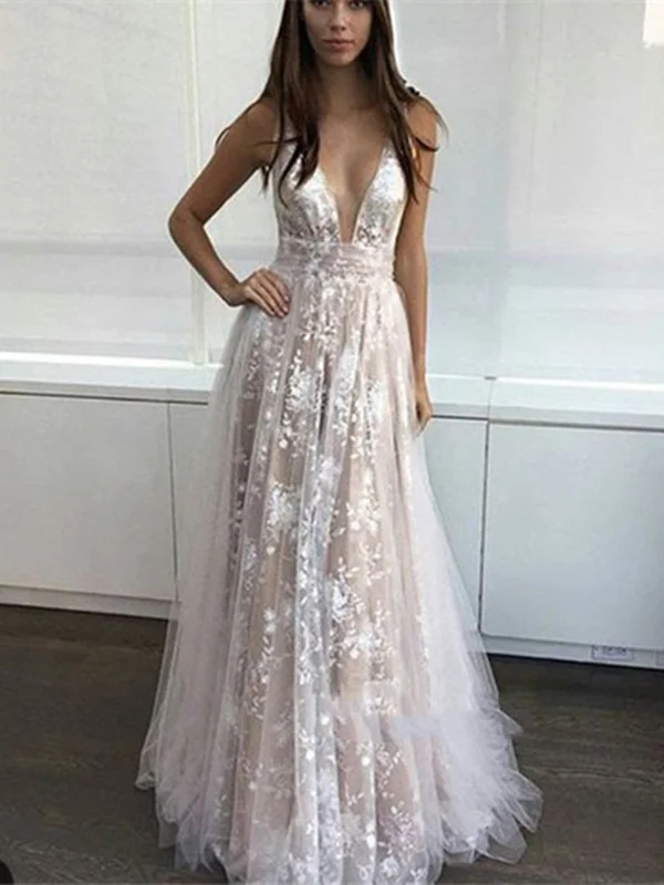 casual evening dresscasual evening dressCustom Made V-Neck Lace Long Prom Dresses, Wedding Dresses, Lace Evening Dresses