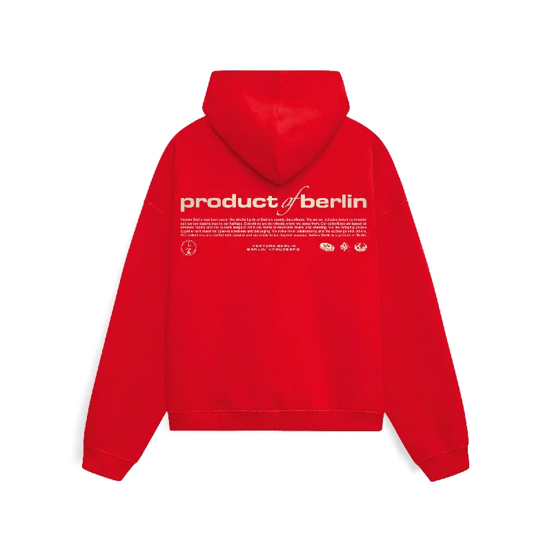 Unmissable Offer PRODUCT OF BERLIN HOODIE - RED
