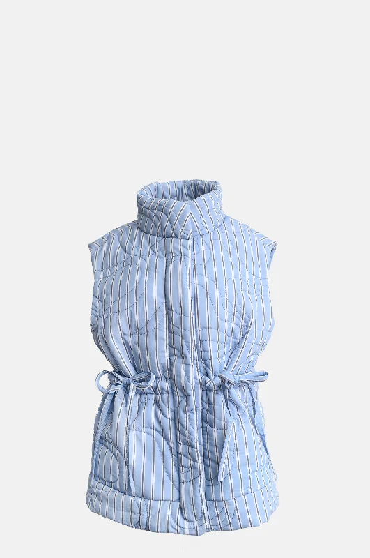 Incredible Offers Celeste Gilet Blue Stripe