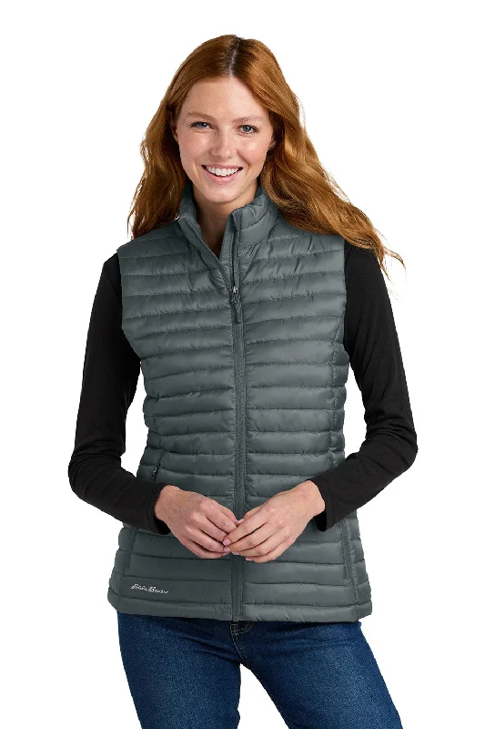 Don’t Miss Out Eddie Bauer Womens Packable Quilted Water Resistant Full Zip Vest - Metal Grey - New Don’t Miss Out Eddie Bauer Womens Packable Quilted Water Resistant Full Zip Vest - Metal Grey - New