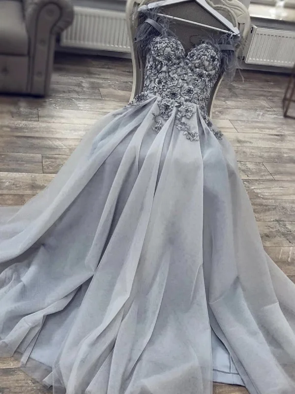 Special Buy Grey Tulle Sweetheart Neck Lace Floral Long Prom Dresses, Grey Lace Floral Formal Dresses, Grey Evening Dresses Special Buy Grey Tulle Sweetheart Neck Lace Floral Long Prom Dresses, Grey Lace Floral Formal Dresses, Grey Evening Dresses