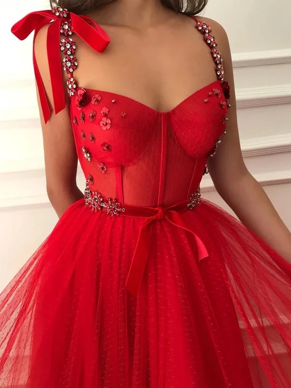Seasonal Sale Elegant Red Beaded Floral Long Prom Dresses, Red Floral Long Formal Evening Dresses Seasonal Sale Elegant Red Beaded Floral Long Prom Dresses, Red Floral Long Formal Evening Dresses