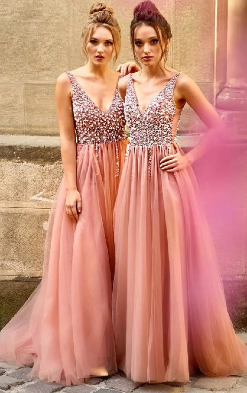 vintage dressvintage dressLong Beaded Blush Pink Prom Dress