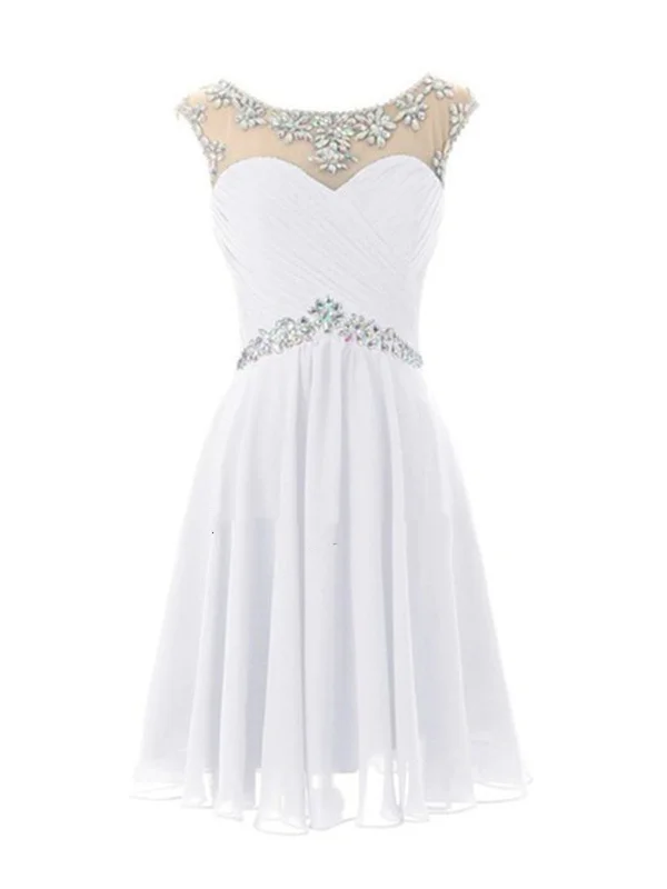 TIME-Limited Offer A Line Short Round Neckline Prom Dresses 2015, Short Graduation Dresses 2015, Short Formal Dresses, Cocktail Dresses, Homecoming Dresses
