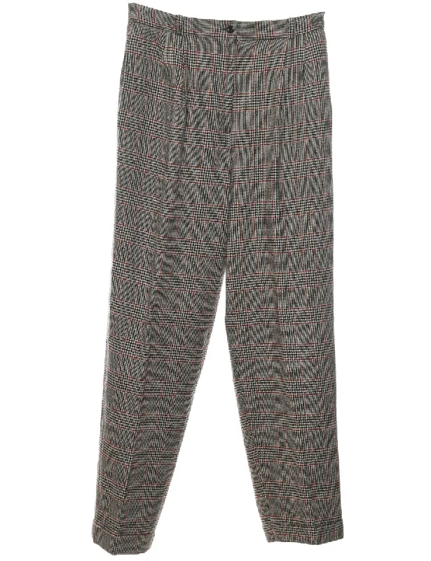 Members Only Dogtooth Check Tapered Trousers - W28 L28