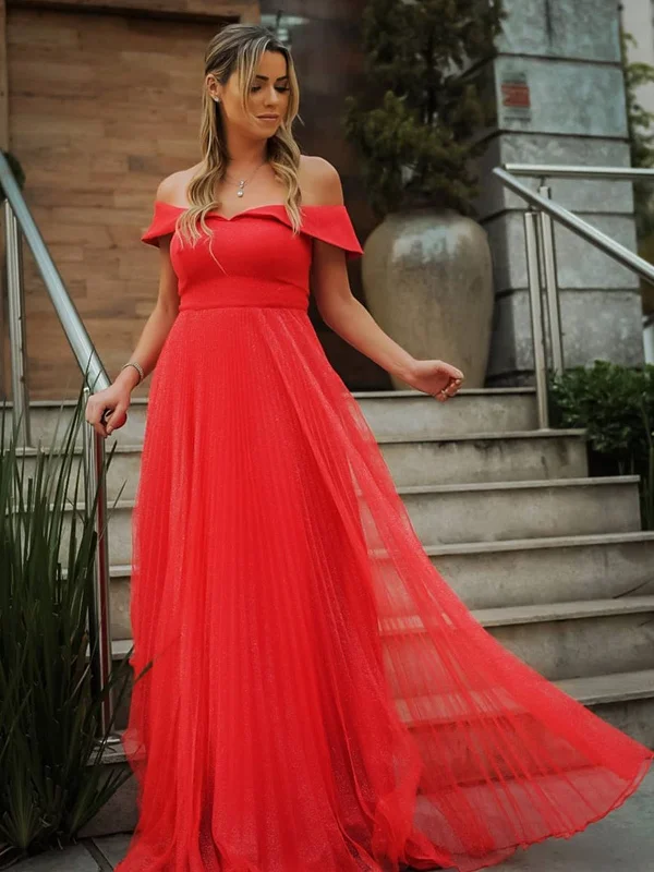 Massive Deals Elegant Off the Shoulder Red Long Prom Dresses, Long Off Shoulder Red Formal Evening Dress