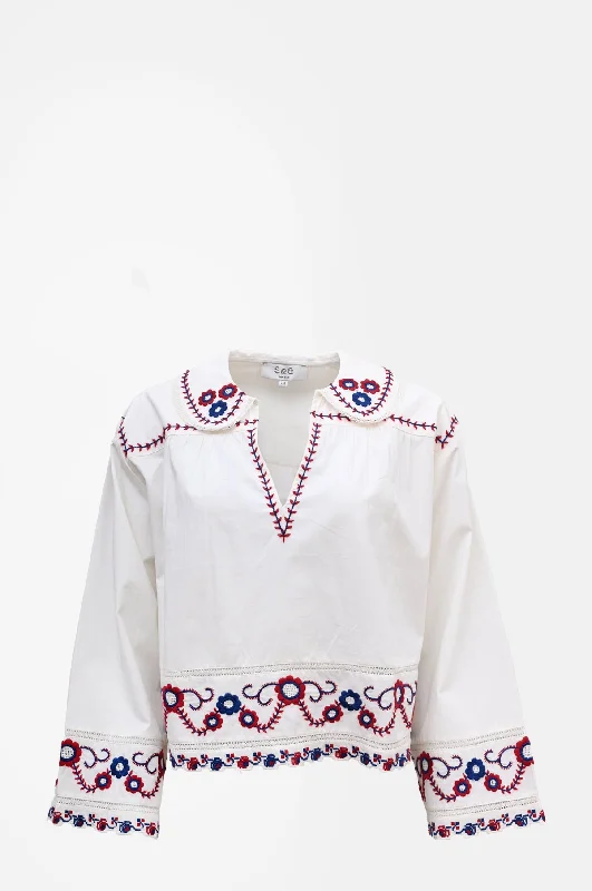 Act Fast Soren Embroidery L/Slv Top Multi