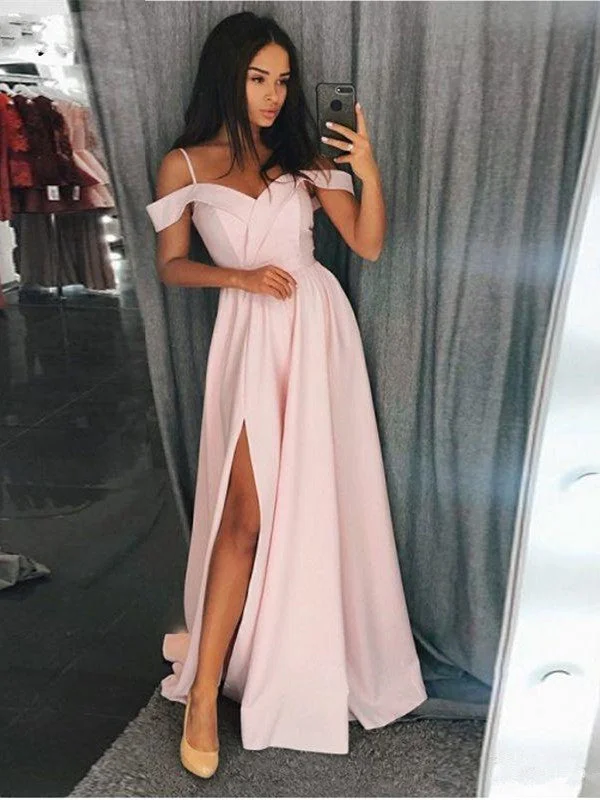 Year-End Sale Custom Made Off Shoulder Pink/Grey Prom Dresses, Pink/Grey Formal Dresses with Leg Slit, Graduation Dresses Year-End Sale Custom Made Off Shoulder Pink/Grey Prom Dresses, Pink/Grey Formal Dresses with Leg Slit, Graduation Dresses