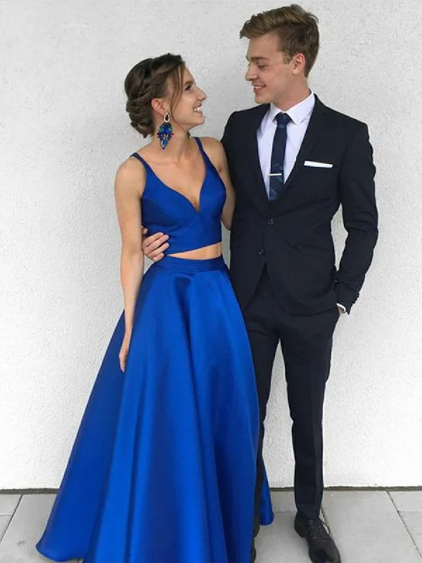 Deal of the Day A Line Two Pieces Royal Blue Long Prom Dresses, Royal Blue Two Pieces Formal Dresses, Two Pieces Royal Blue Graduation Dresses Deal of the Day A Line Two Pieces Royal Blue Long Prom Dresses, Royal Blue Two Pieces Formal Dresses, Two Pieces Royal Blue Graduation Dresses