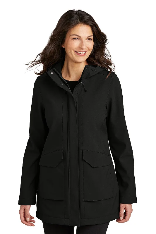 Limited Availability Port Authority Womens Collective Outer Water Resistant Soft Shell Full Zip Hooded Parka - Deep Black - New Limited Availability Port Authority Womens Collective Outer Water Resistant Soft Shell Full Zip Hooded Parka - Deep Black - New