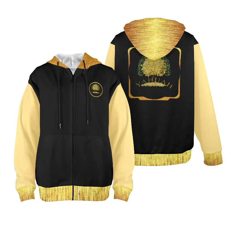 Can't Miss Yahuah-Tree of Life 03-01 Ladies Designer Fleece Lined Full Zip Hoodie