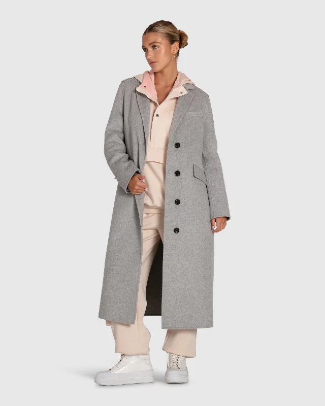 Deep Discounts Tainted Love Longline Coat - Grey Marle