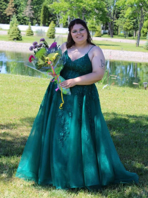 summer floral dresssummer floral dressA Line V Neck Green Lace Long Prom Dresses, Green Lace Formal Dresses, Long Green Evening Dresses SP3047