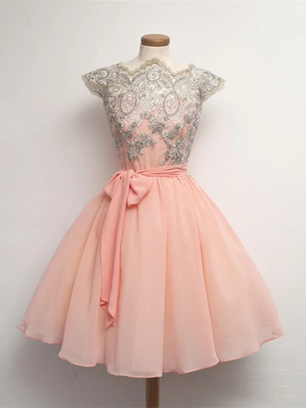 Closeout Custom Made Pink Lace Prom Dresses, Short Pink Dresses For Prom, Homecoming Dresses Closeout Custom Made Pink Lace Prom Dresses, Short Pink Dresses For Prom, Homecoming Dresses