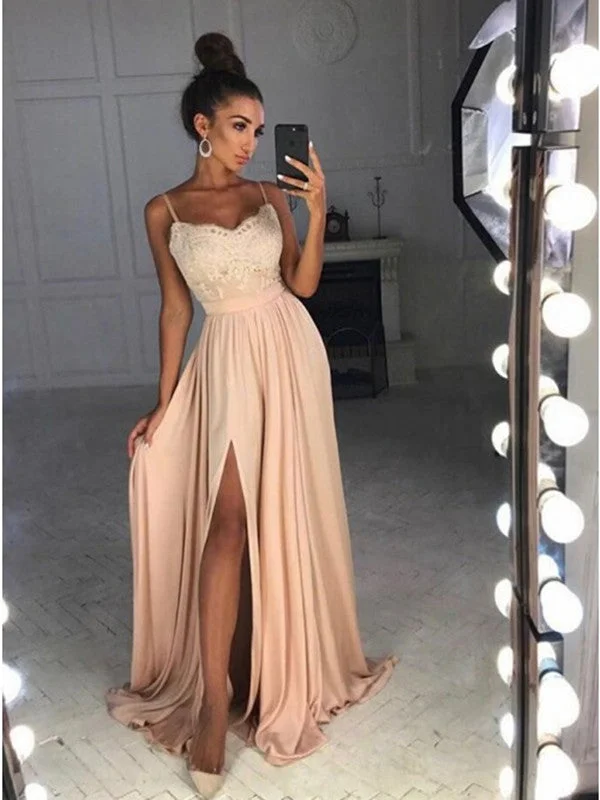 Weekend Deal A Line Spaghetti Straps Lace Pink Prom Dresses, Pink Formal Dresses, Day Dresses Weekend Deal A Line Spaghetti Straps Lace Pink Prom Dresses, Pink Formal Dresses, Day Dresses