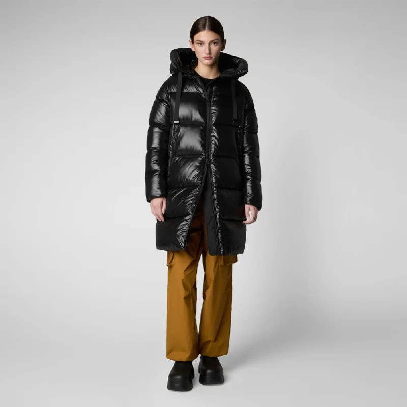 Closeout Women's Isabel Hooded Puffer Coat in Black