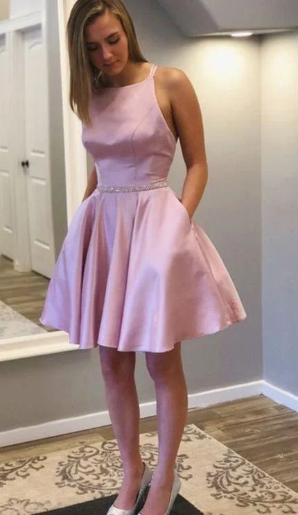 stylish dressstylish dressCriss-Cross Back Short Homecoming Dress with Pocket