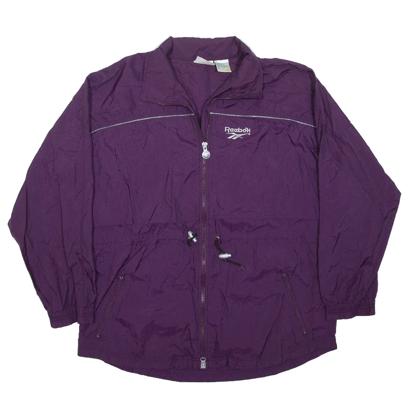 Clearance Sale REEBOK Windbreaker Jacket Purple Nylon Womens L