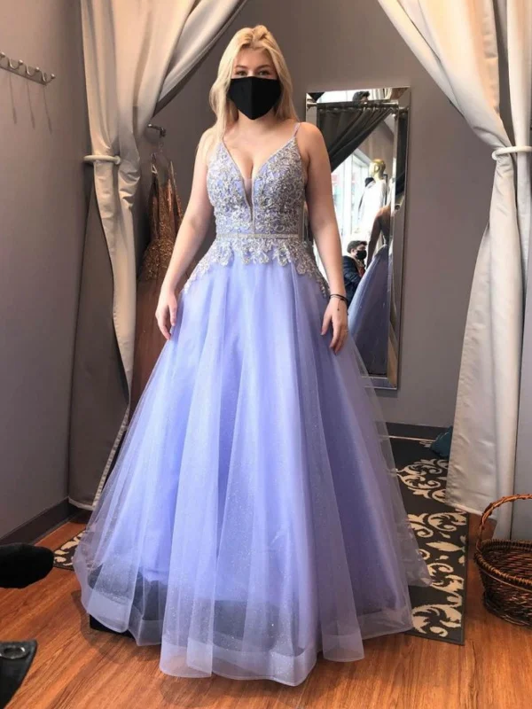 lace dresslace dressA Line V Neck Lilac Lace Long Prom Dresses, Lilac Lace Formal Dresses, Long Lilac Evening Dresses SP2989