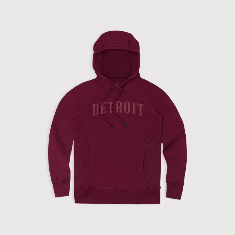 relaxed fit hooded sweatshirtWomen's Detroit Heritage Hoodie - Cherry