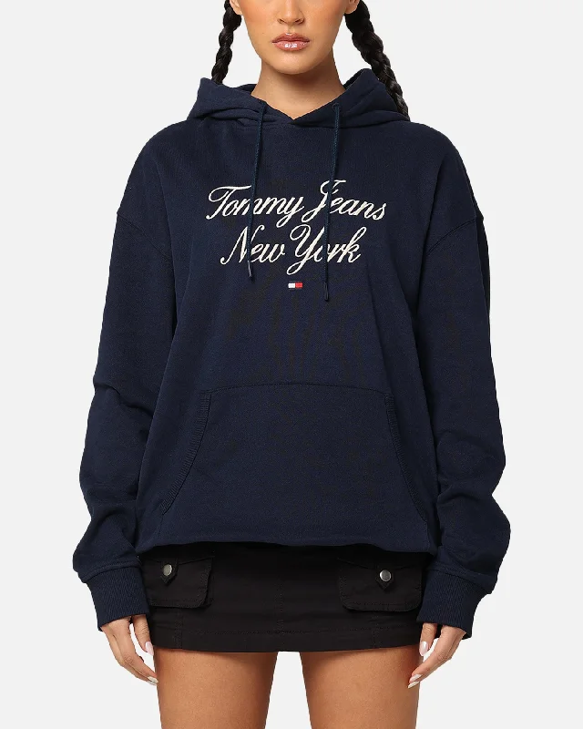 Value Deals Tommy Jeans TJM Luxe Serif Relax Hoodie Dark Night Navy