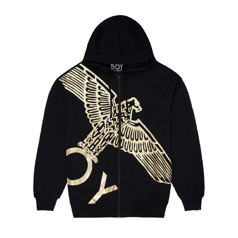 Year-End Sale BOY WINGSPAN ZIP HOODIE WOMENS - BLACK/GOLD